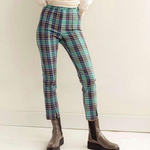UO Tessa plaid notched cropped high waisted pant